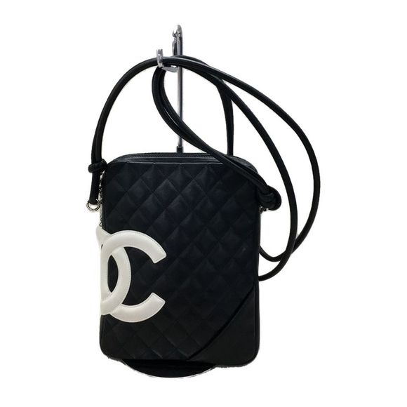 Chanel Cambon Shoulder Bag Calf Black Coco Mark Thread - Picture 1 of 6
